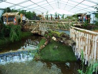 Ein Blick in das Zelt &quot;Der Natur auf der Spur&quot; mit dem Formikarium der ASW Hessen im Hintergrund (links)